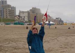 Julie flies a kite